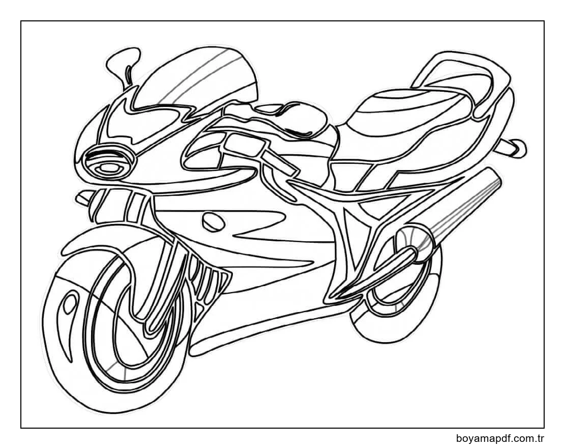 Müthiş Motosiklet Boyama Sayfası