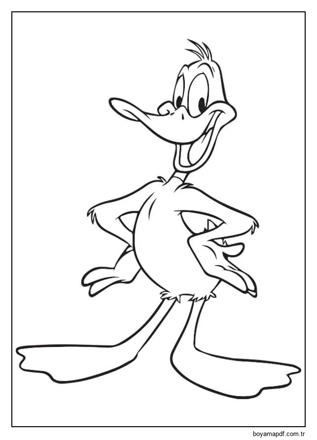Mutlu Daffy Ördek Boyama Sayfası