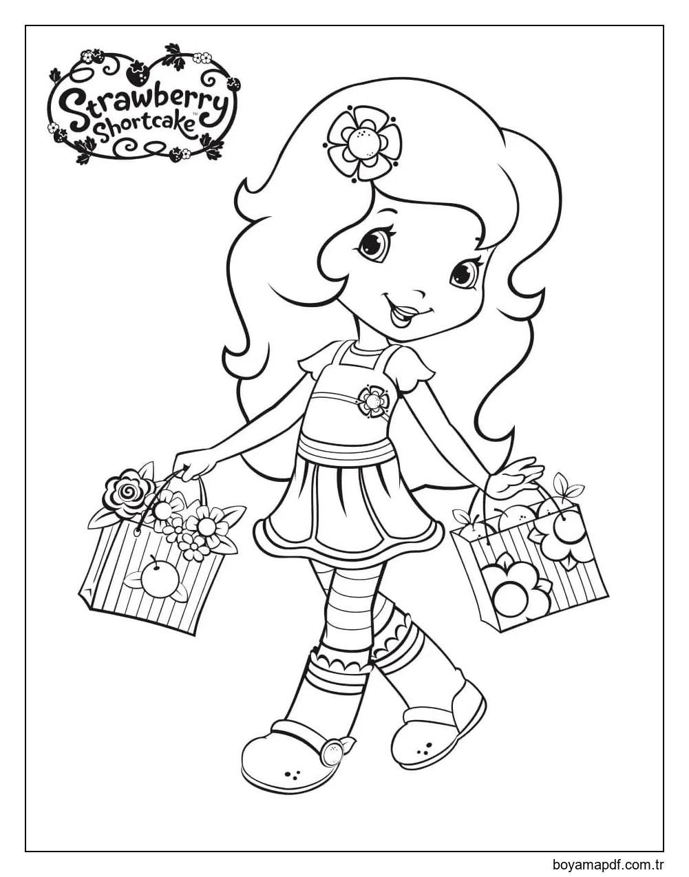 Mutlu Portakal Çiçeği Boyama Sayfası