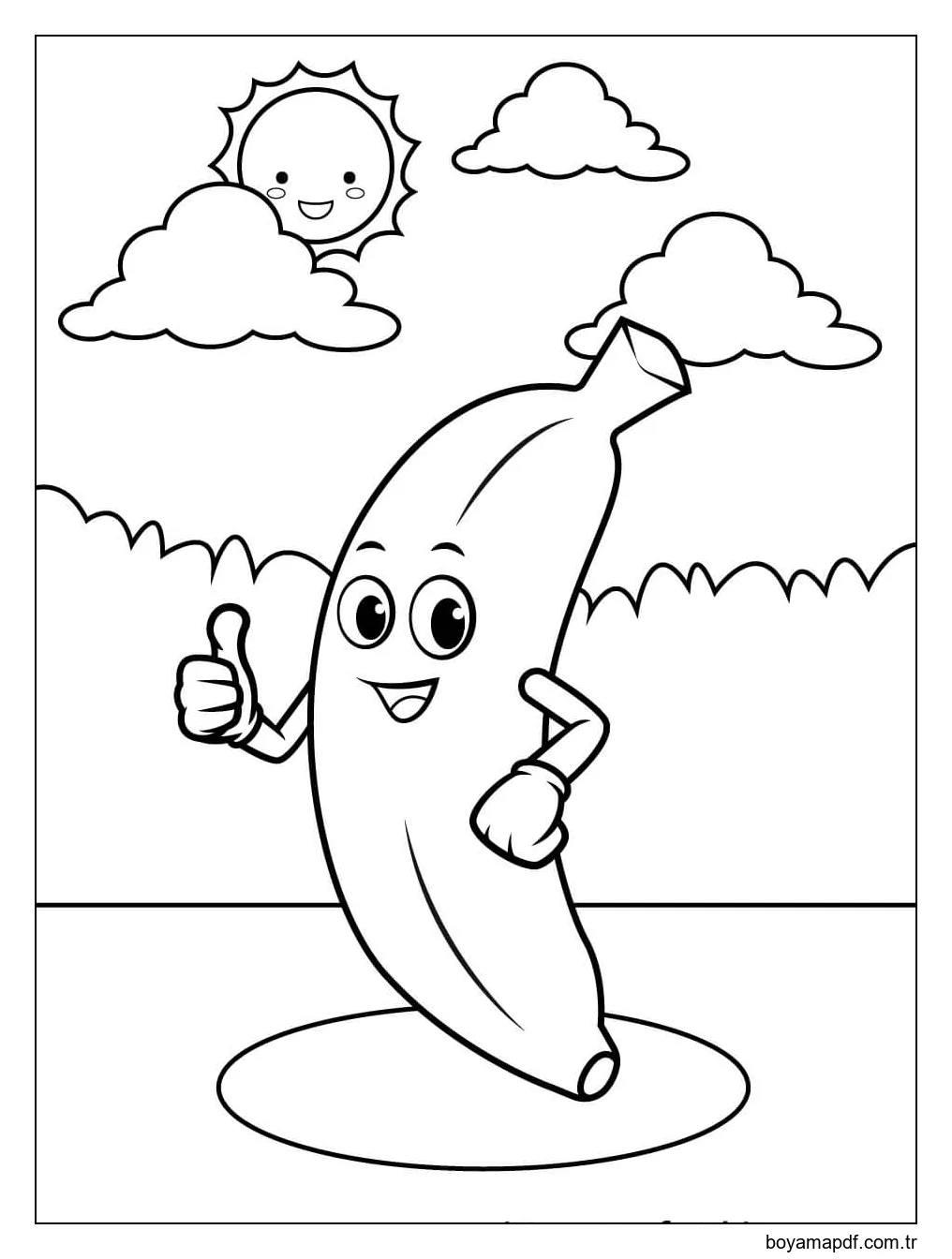 Muz Gibi Eğlenceli Boyama Sayfası
