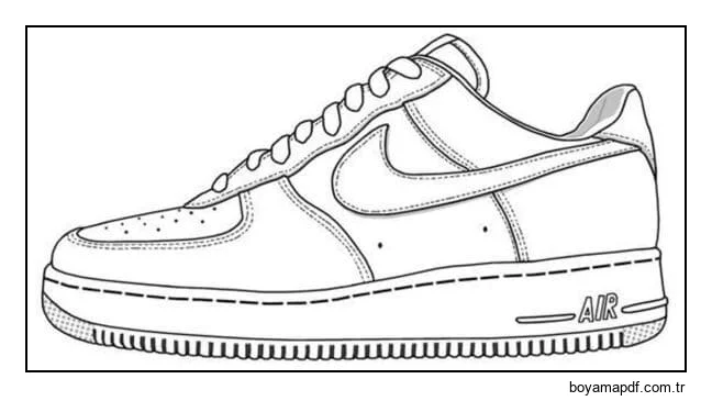 Nike Air Force 1 çok güzel Boyama Sayfası