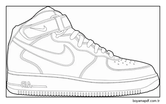 Nike Air Force 1 taslağı Boyama Sayfası