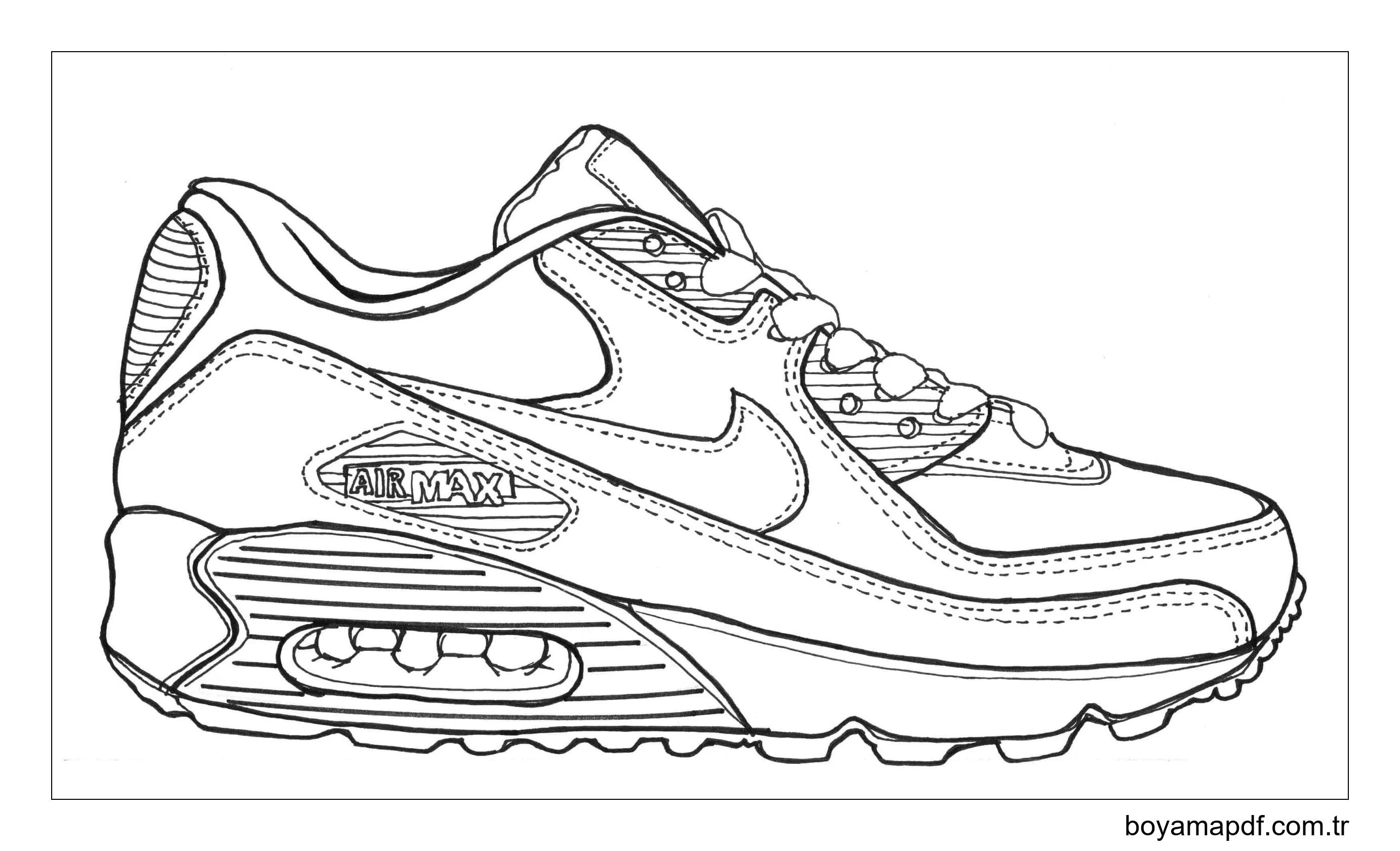 Nike Air Max In el çizimi Boyama Sayfası