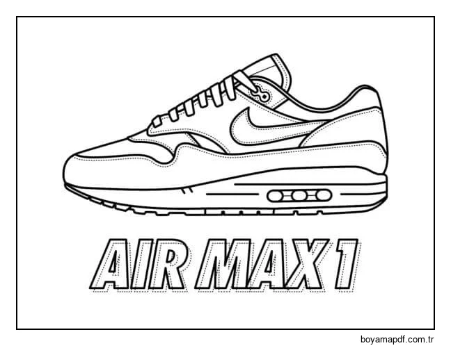 Nike Air Max In temel çizimi Boyama Sayfası