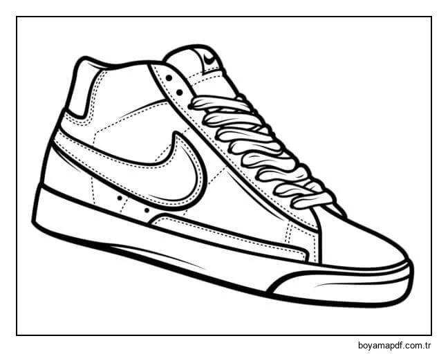 Nike ayakkabı grafiği Boyama Sayfası