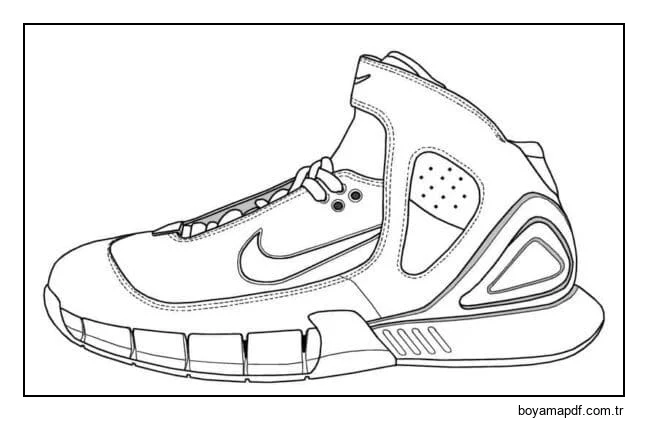 Nike ayakkabı ücretsiz tasarımı Boyama Sayfası