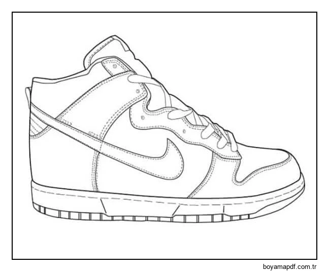 Nike erkek özel ayakkabıları Boyama Sayfası