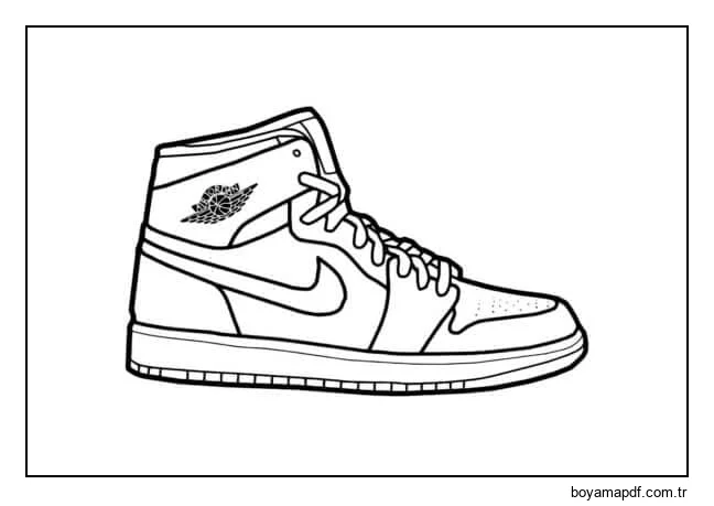 Nike Jordan 1 klasik Boyama Sayfası