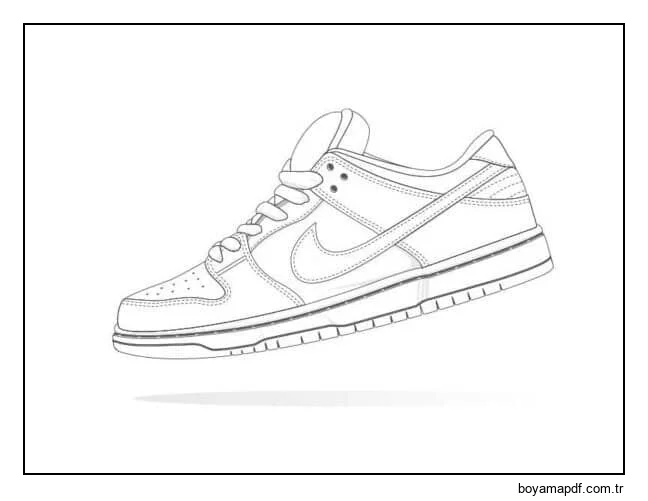 Nike ücretsiz aşınma ayakkabıları Boyama Sayfası