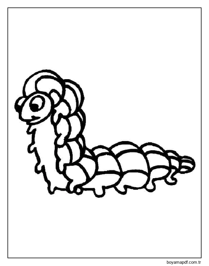 Normal Çizim Solucanı Boyama Sayfası