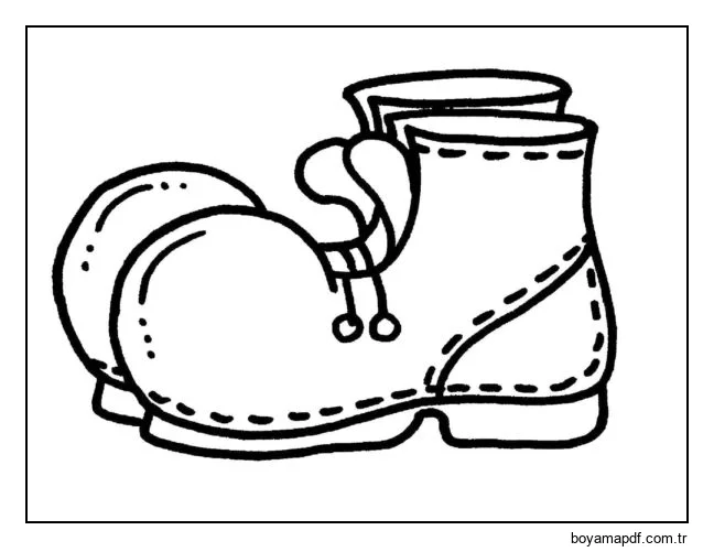 Palyaço botları. Boyama Sayfası