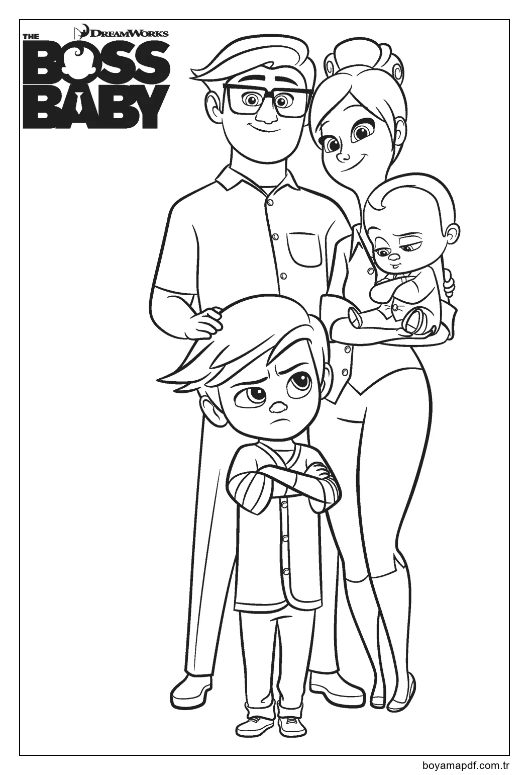 Patron Bebek Ailesi Boyama Sayfası