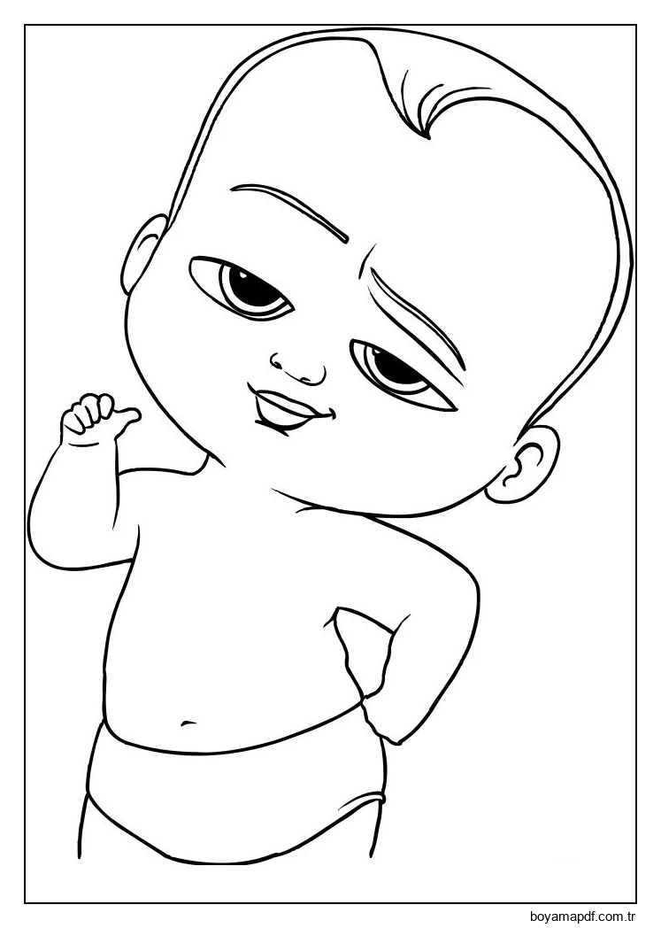 Patron Bebek Bezi Giyiyor Boyama Sayfası