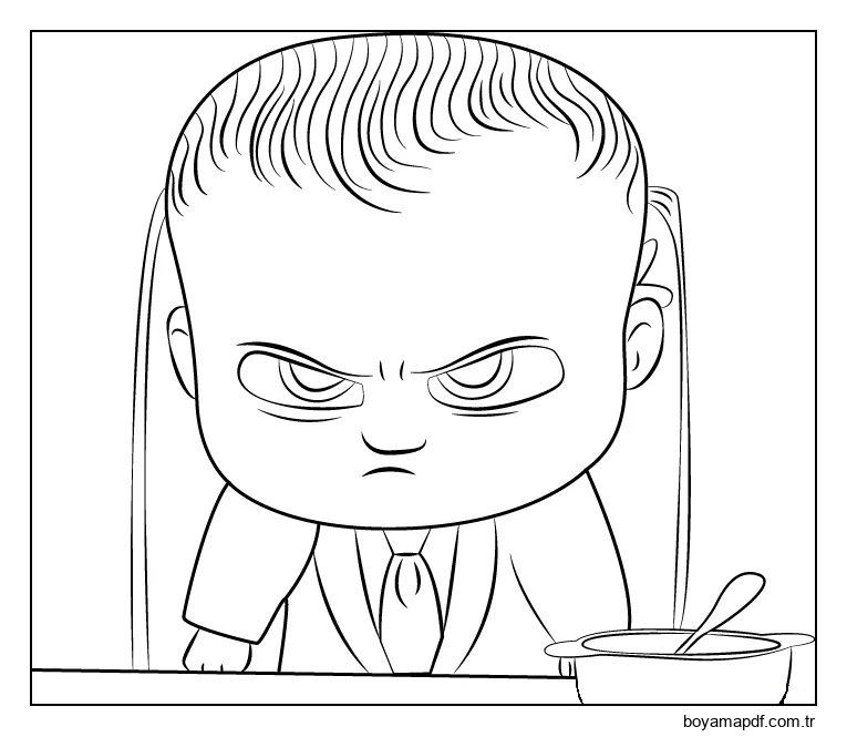Patron Bebek Kızgın Boyama Sayfası