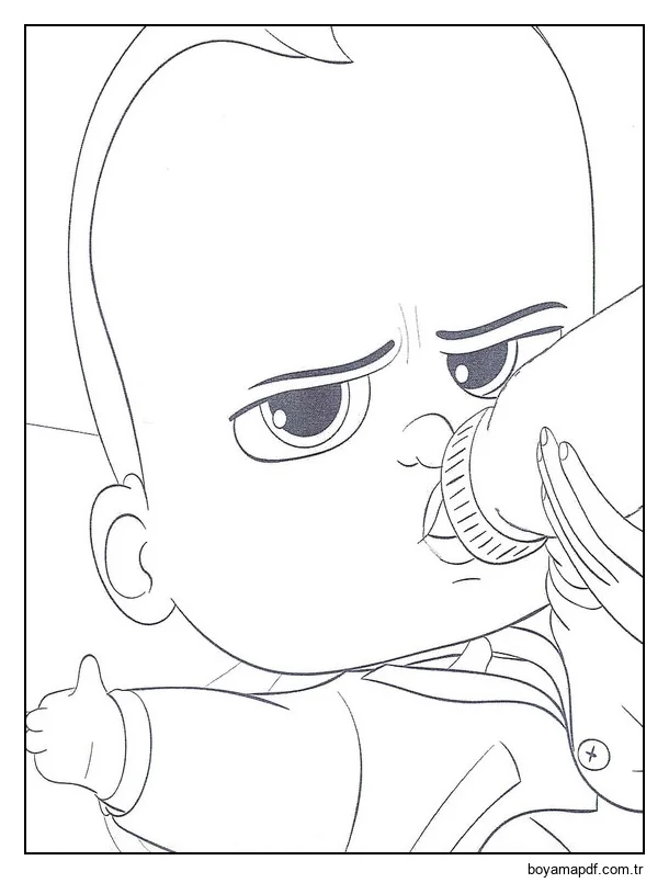 Patron Bebek Süt İçiyor Boyama Sayfası