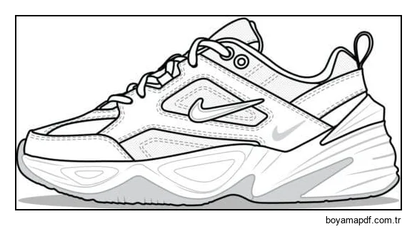 Piyasada popüler ve talep edilen ayakkabılar Boyama Sayfası