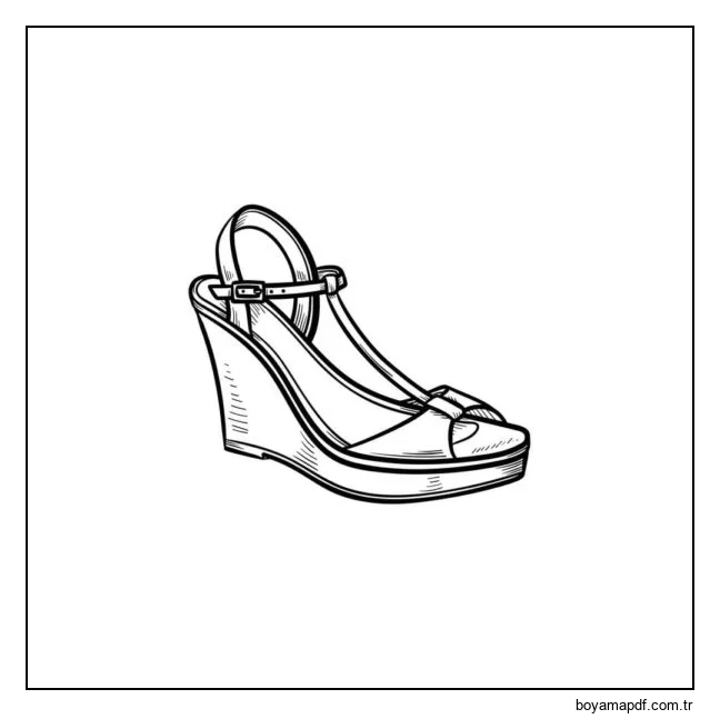 Platformlu sandaletler. Boyama Sayfası