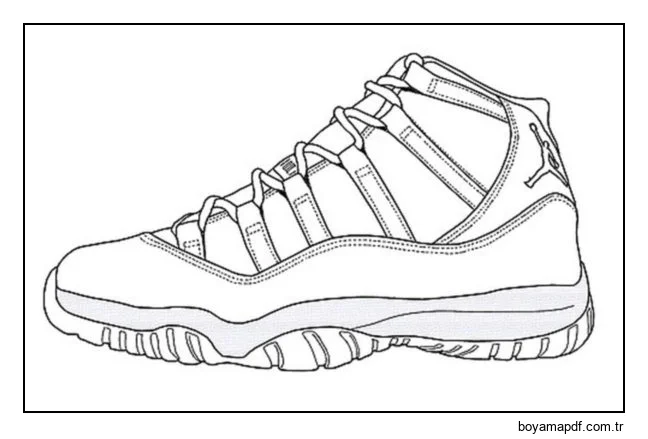 Popüler Jordan spor ayakkabı Boyama Sayfası