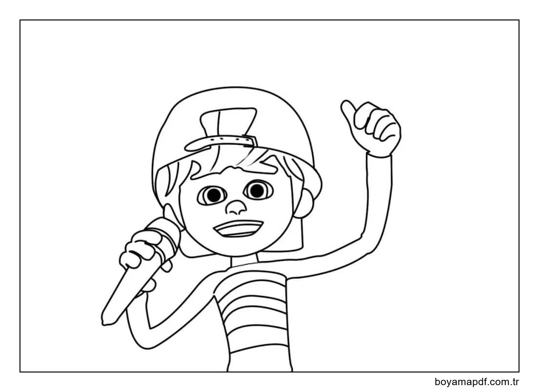 Rafadan Tayfa Şarkı Söyleme Boyama Sayfası