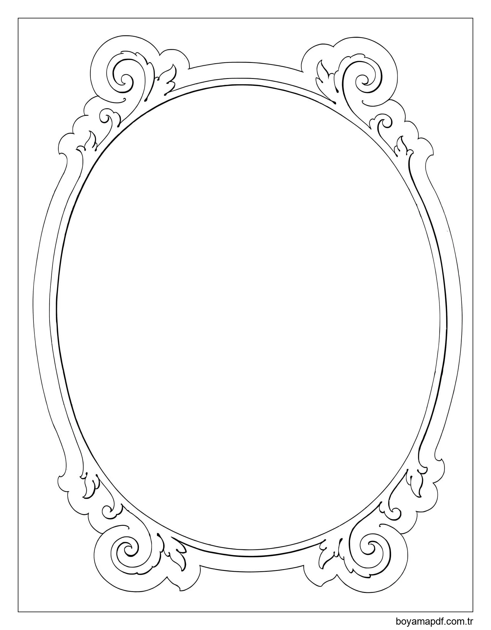 Resim Çerçeve Boyama Sayfası