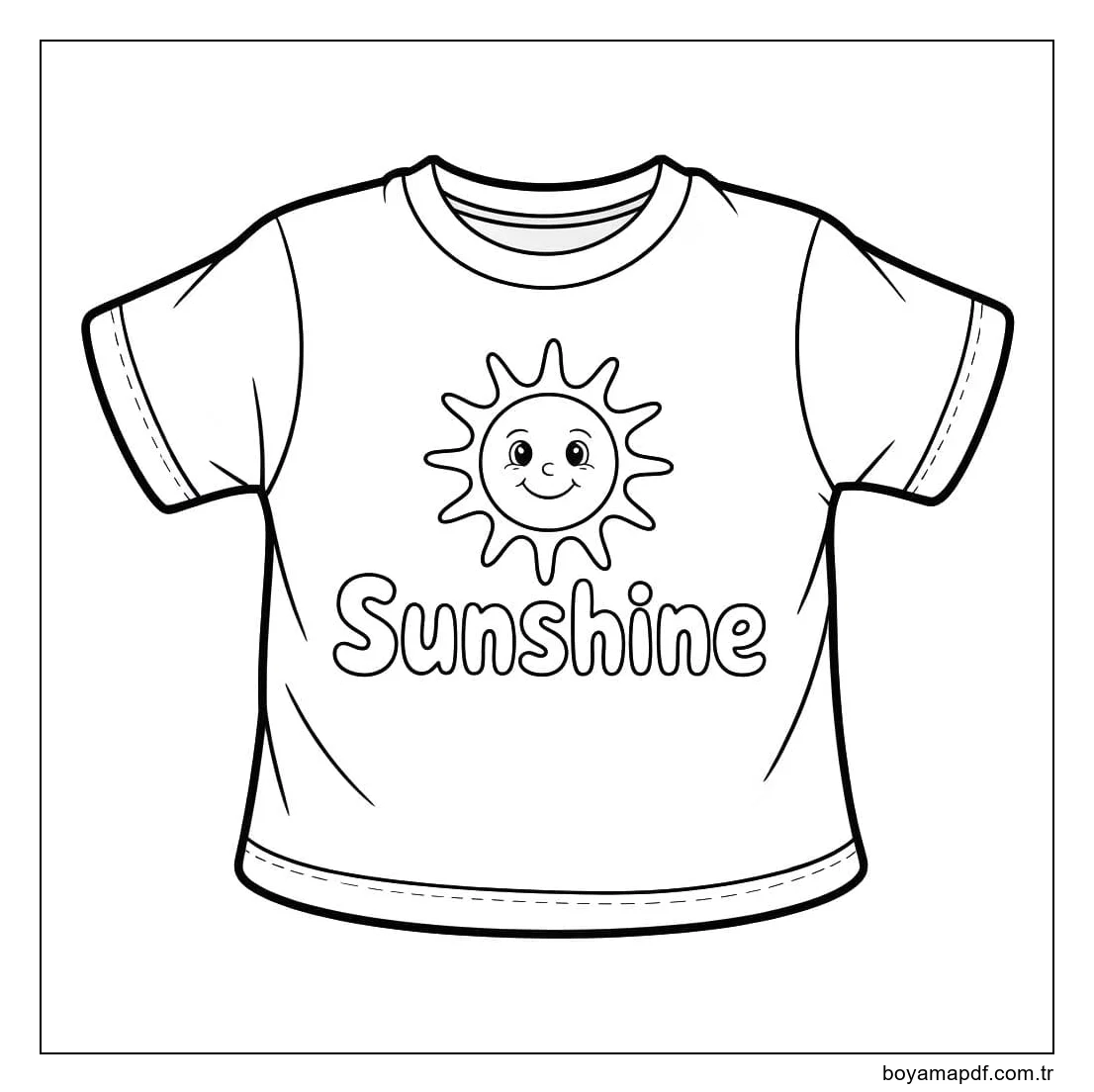 Resim Tişört yazdırılabilir Boyama Sayfası