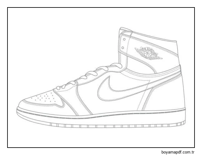 Retro Nike tarzı Boyama Sayfası