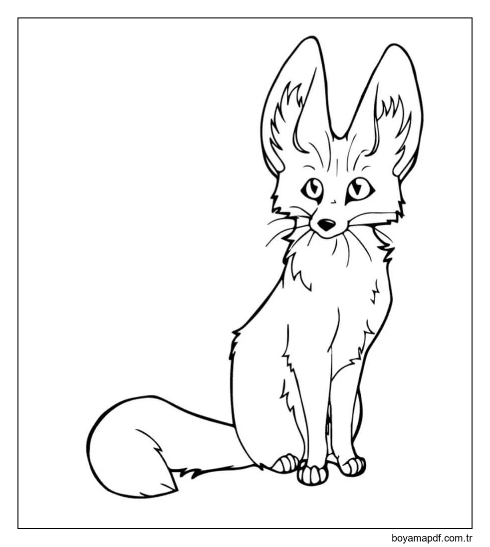 Rezene Tilki Oturuyor Boyama Sayfası