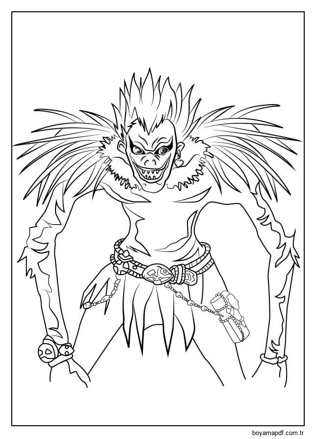 Ryuk Ölüm Tanrısı Boyama Sayfası
