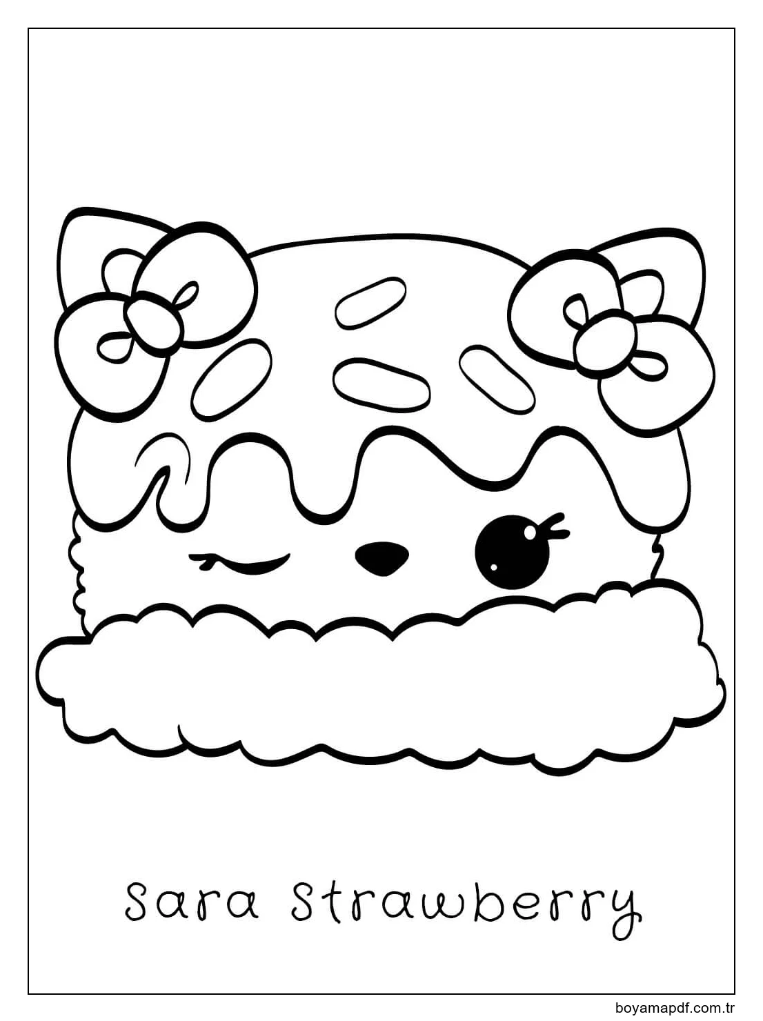 Sara çilek Boyama Sayfası