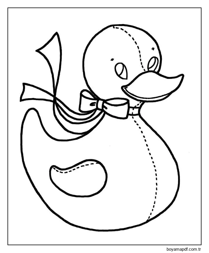 Sevimli Ördek Oyuncak Boyama Sayfası