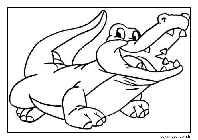 Sevimli Timsah Boyama Sayfası