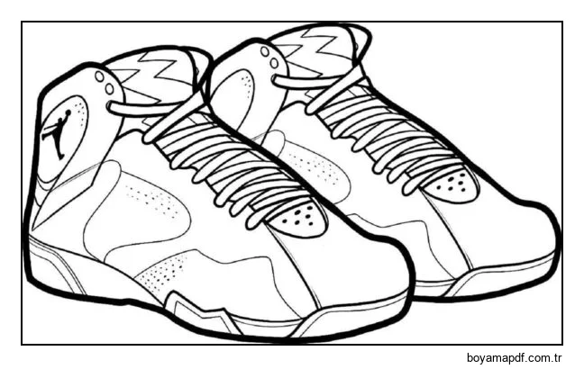Şık Jordan spor ayakkabı Boyama Sayfası