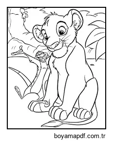 Simba ve Timon Boyama Sayfası