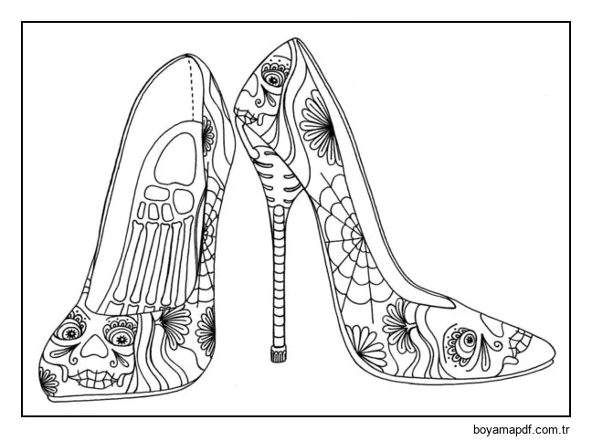 Sınırlı Üretim Cadılar Bayramı Ayakkabıları Boyama Sayfası