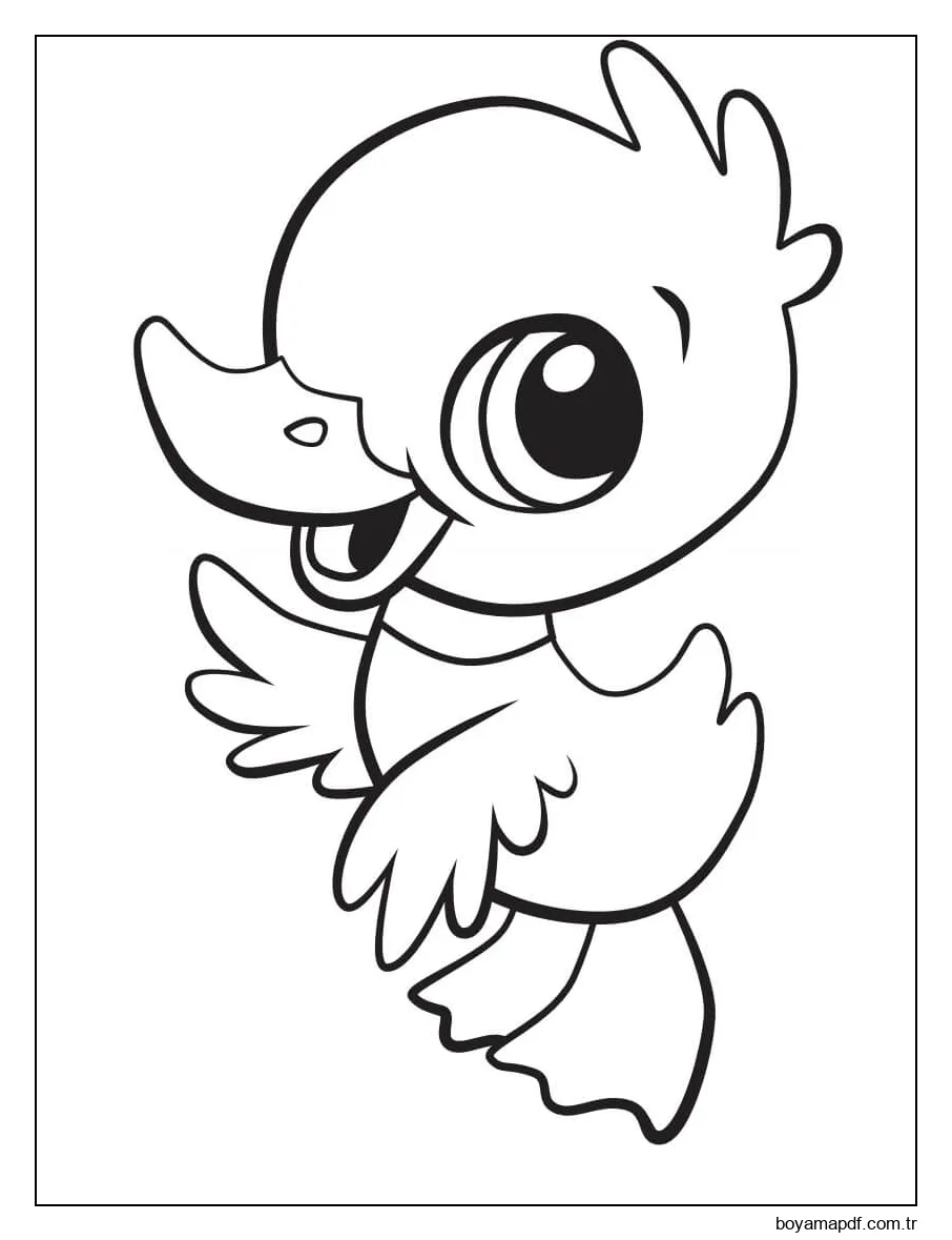 Şirin Bebek Ördek Boyama Sayfası