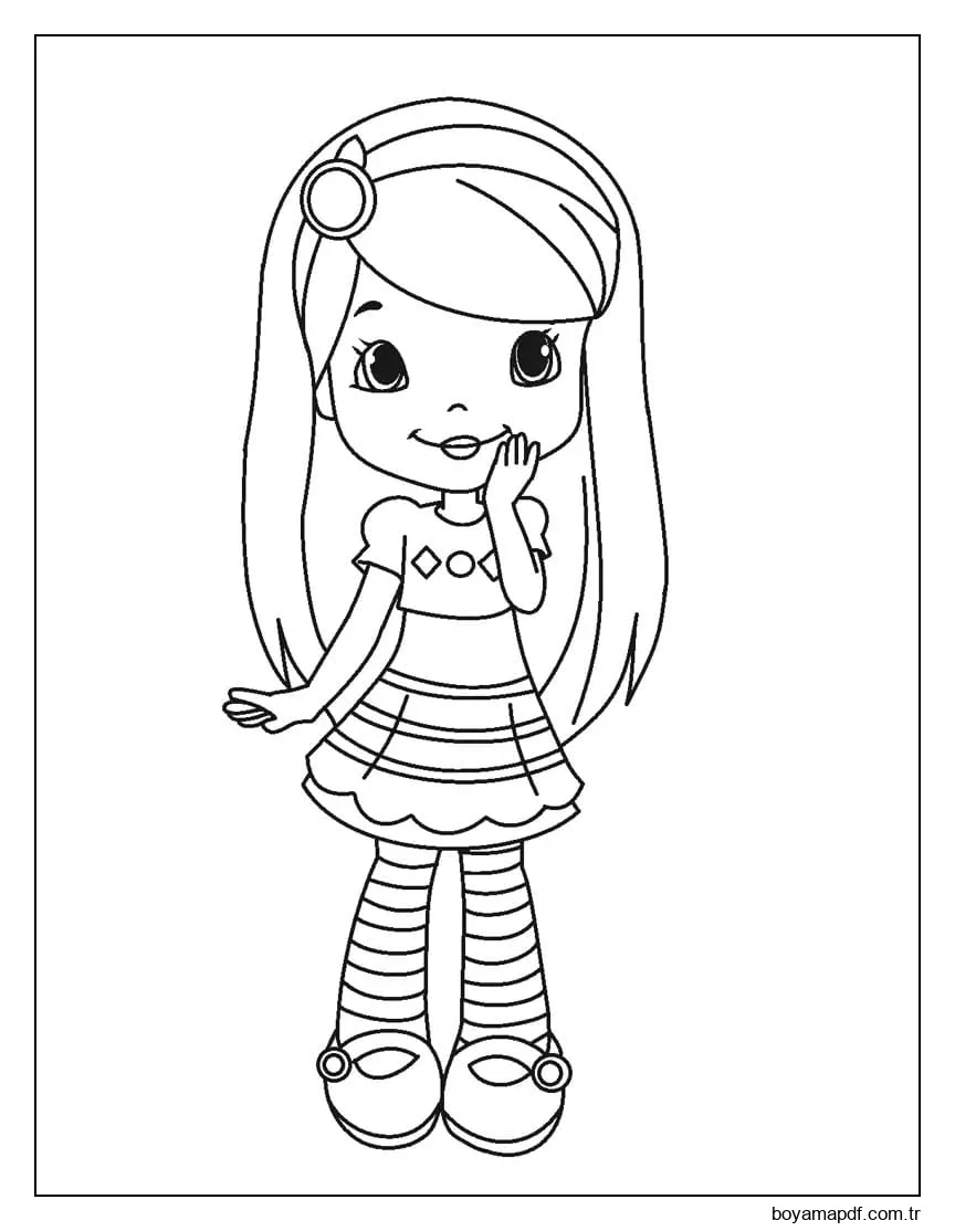 Şirin Yaban Mersinli Kek Boyama Sayfası