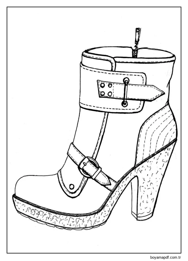 Soğuk havalar için şık botlar Boyama Sayfası