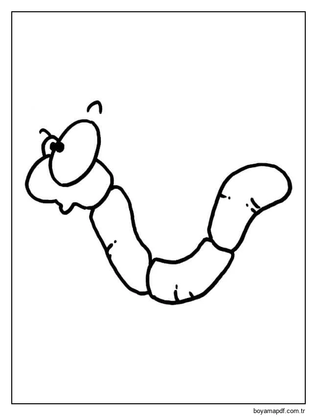 Solucan Ücretsiz Grafikler Boyama Sayfası