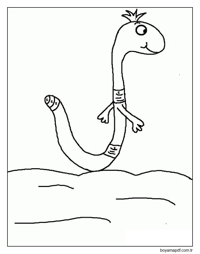 Solucan Ücretsiz İndir Boyama Sayfası