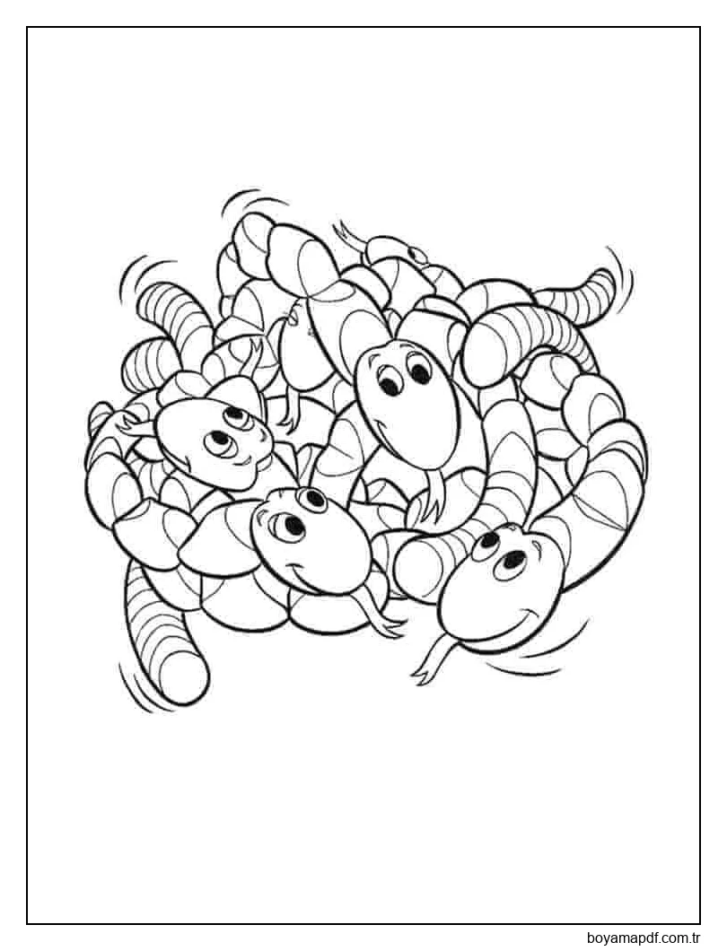 Solucanlar Boyama Sayfası