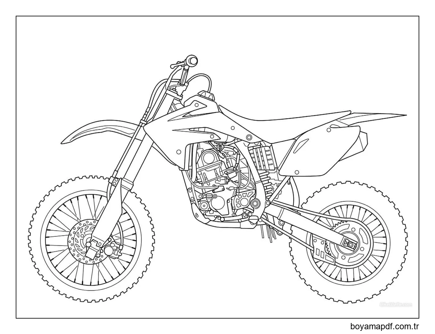 Spor Motosiklet Boyama Sayfası