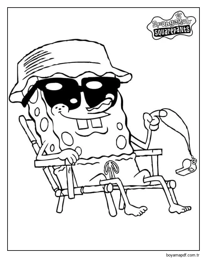 Sünger Bob Cankurtaran Boyama Sayfası