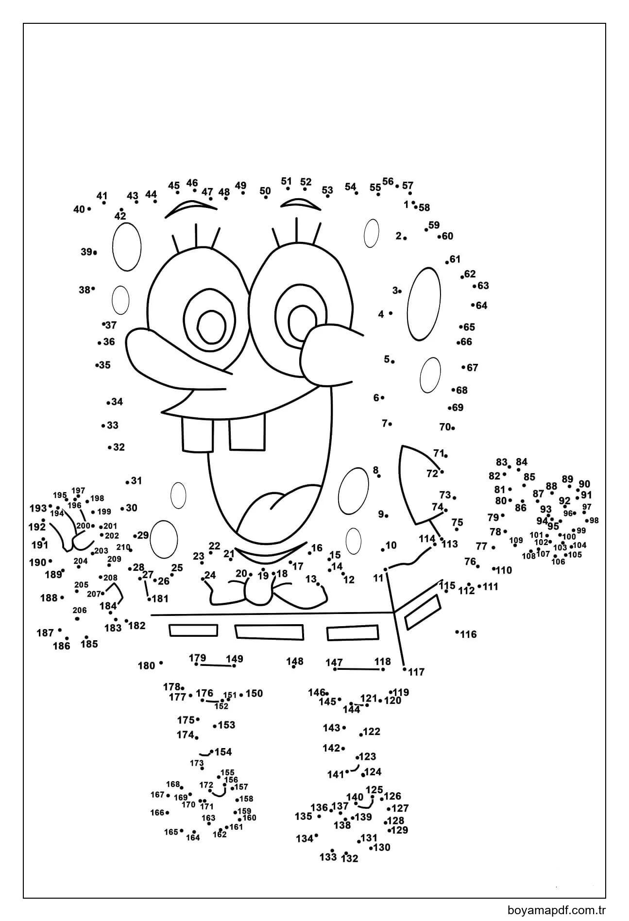 Sünger Bob Noktadan Noktaya Boyama Sayfası