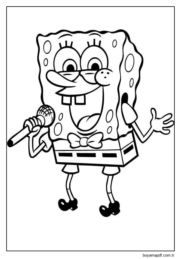 Sünger Bob Şarkı Boyama Sayfası