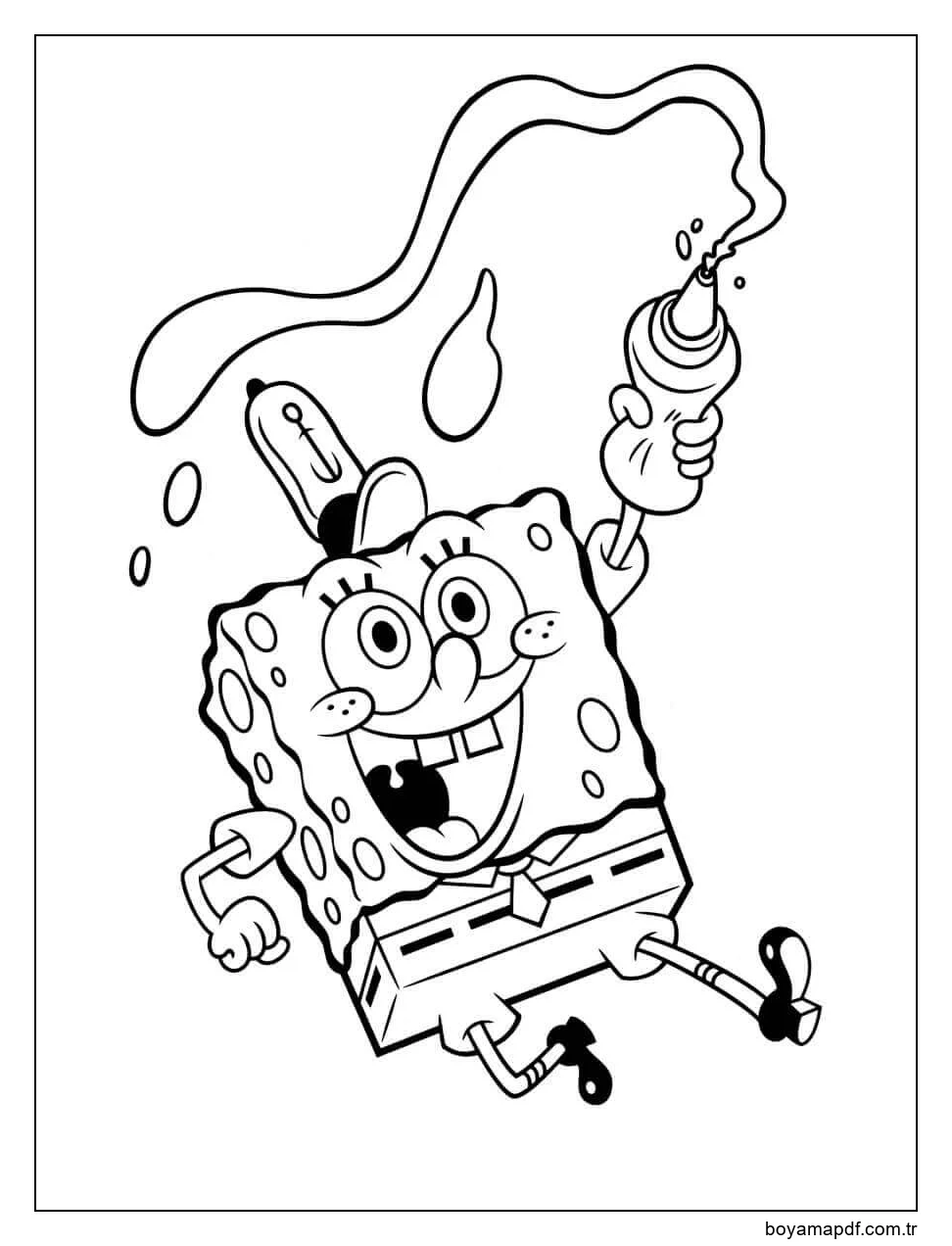 Sünger Bob ve Sos Boyama Sayfası