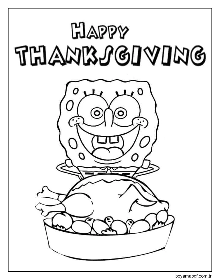 Sünger Bob ve Türkiye Boyama Sayfası