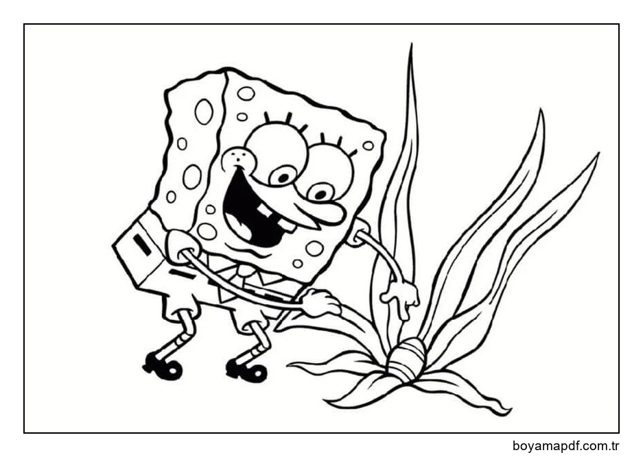 Sünger Bob ve Yumurta Boyama Sayfası