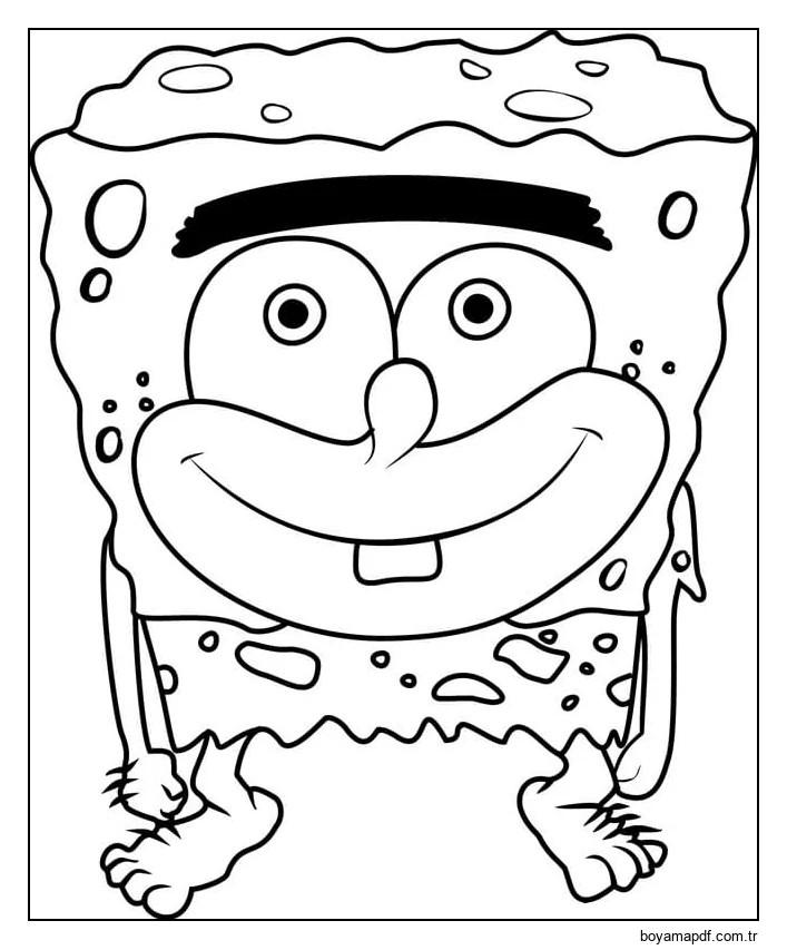 SüngerGar Gülümseyen Boyama Sayfası