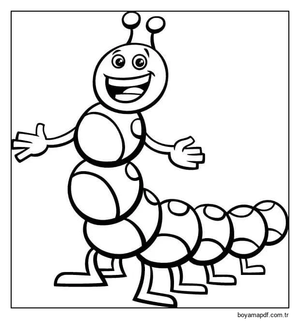 Temel Eğlenceli Solucan Boyama Sayfası