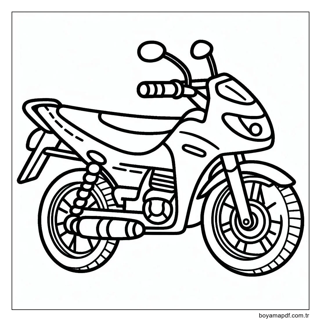 Temel Motocross ücretsiz Boyama Sayfası